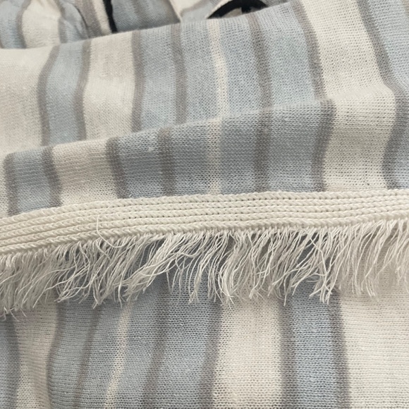 Lisa Todd Knit Short sleeve Sweater Top Light Blue Gray White Size XL - Picture 3 of 7